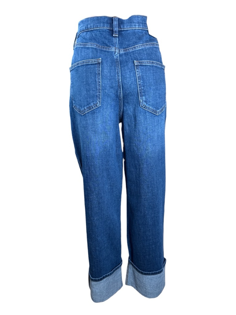 BANANA REPUBLIC Dark Blue High-Rise Straight Fit Cuffed Ankle Jean - Picture 3 of 13